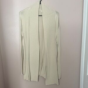 Mango Cream Ribbed Cardigan
